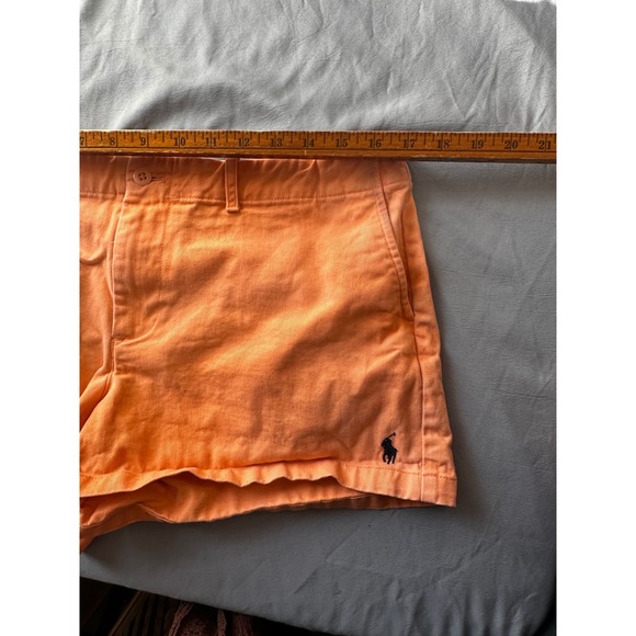 Ralph Lauren Sport Girl's Shorts Bottoms Orange 100% Cotton Flat Front Size 12 - Picture 7 of 8